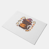 Paillasson Chat noir mignon avec Casquette sorcier - Kawaii H (Incliné)