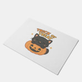 Paillasson Chat noir mignon en Citrouille - Trick ou Treat Ka (Incliné)