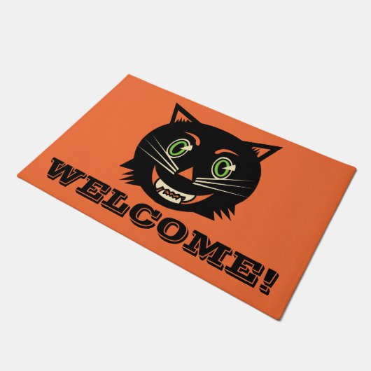 Paillasson Chat noir vintage (Incliné)