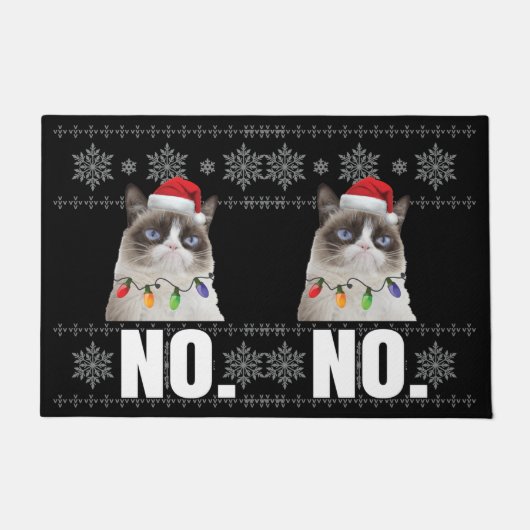 Paillasson Chat Non Grumpy Xmas Chats Pas De Vilains Cadeaux  (Devant)