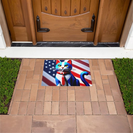 Paillasson Chat patriotique (De plein air)