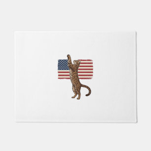 Paillasson Chat patriotique Drapeau américain Design vectorie