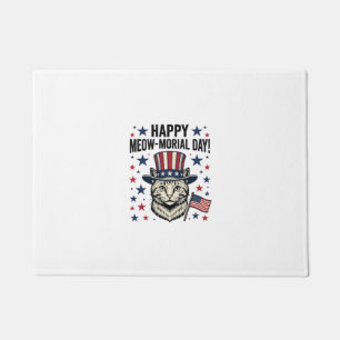 Paillasson Chat Patriotique Meow-morial Day Design Vector Vin