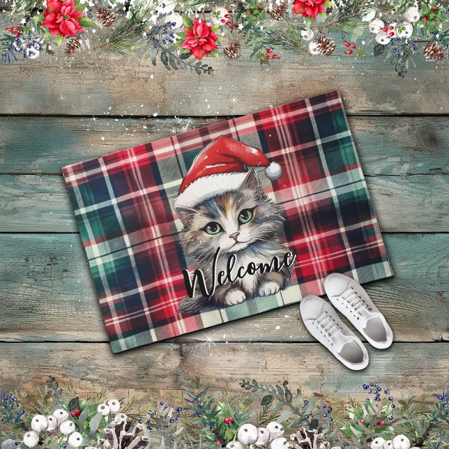 Paillasson Chat Père Noël Plaqué Noël Avec Texte (Créateur téléchargé)