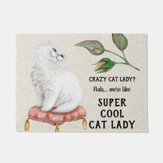 Paillasson Chat persan frais superbe de Madame Hip Typography (Devant)