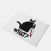 Paillasson Chat Qu'est-ce que_ Drôle Chat Noir (Incliné)