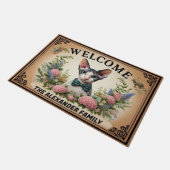 Paillasson Chat Rex Cornouailles Personnalisé, Floral Chic Bi (Incliné)