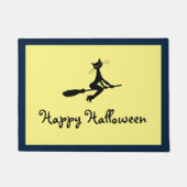 Paillasson Chat Sur Broomstick, Bonne Halloween (Devant)