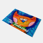Paillasson Chat Tabby Orange Souriant (Incliné)