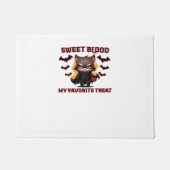 Paillasson Chat Vampire en colère Craves Sweet Halloween sang (Devant)