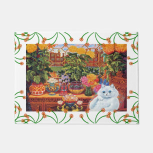 Paillasson Chat vintage de botaniste de Wain