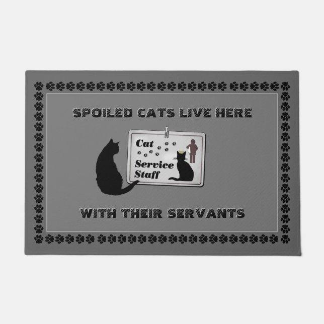 Paillasson Chats cuits avec servants (personnalisables) (Devant)