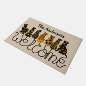 Paillasson Chats d'accueil personnalisés en noir et or (Incliné)