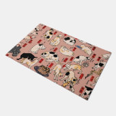 Paillasson chats japonais Ukiyo-e Funny kitty (Incliné)