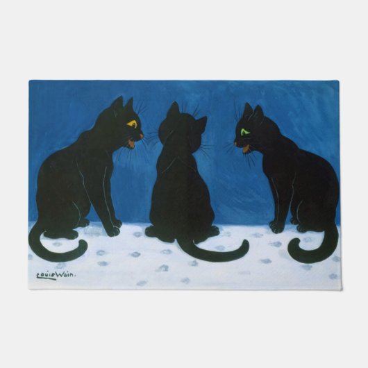 Paillasson Chats noirs dans la neige, Louis Wain (Devant)