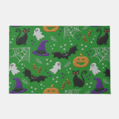 Paillasson Chats noirs Fantômes chauves-souris Motif vert Hal (Devant)