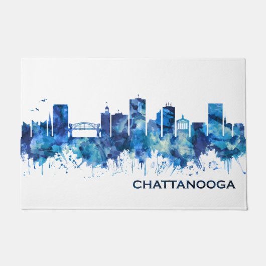 Paillasson Chattanooga Tennessee Skyline Blue (Devant)