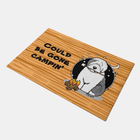 Paillasson Chatte chien randonneur Camper Vieux anglais Sheep (Incliné)