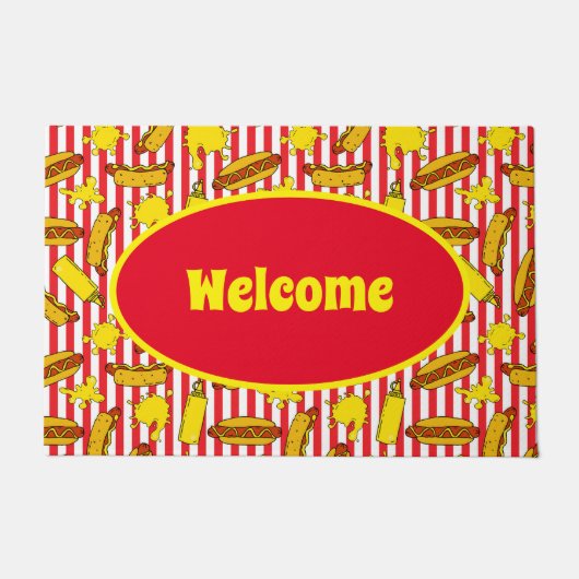 Paillasson Chaud Chien Panier Diner et Restaurant Accueil (Devant)