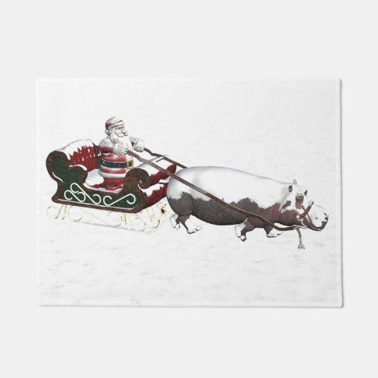 Paillasson Chaussée père Noël Pulvérisée Par Hippopotame (Devant)