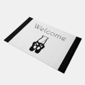 Paillasson Chaussons Bleu Noir En Pointe Bienvenue (Incliné)