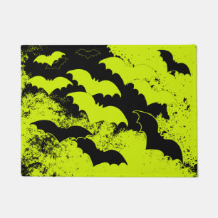 Paillasson Chauves-souris noires en vol Jaune