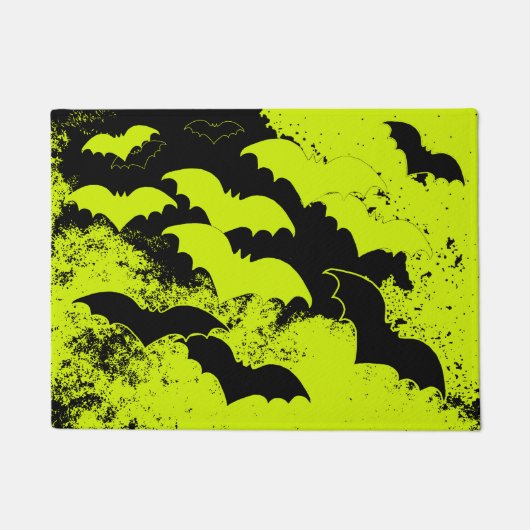 Paillasson Chauves-souris noires en vol Jaune (Devant)