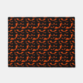 Paillasson chauves-souris noires et oranges halloween motif (Devant)