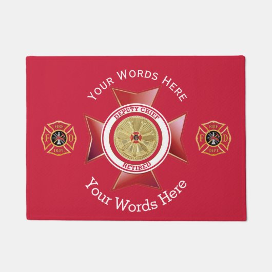 Paillasson Chef d'incendie adjoint à la retraite 4 Bugle Cust (Devant)