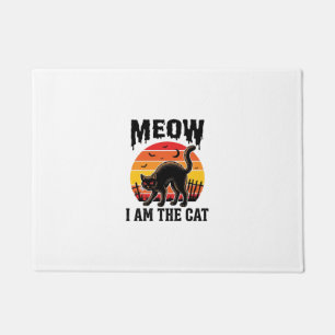 Paillasson Chemise de chat Halloween Meow Design de chat noir