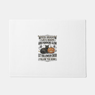 Paillasson Chemise de chat noir Halloween Gravure de citrouil