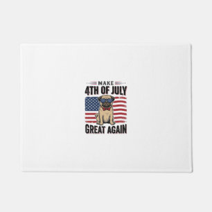 Paillasson Chemise de conception vintage patriotique de Pug d