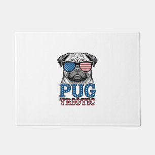 Paillasson Chemise de design de gravure vintage Pug patriotiq