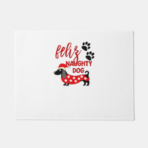Paillasson Chemise de Noël Dachshund _ Funny Feliz Naughty Do