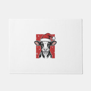 Paillasson Chemise de vacances de Noël Chapeau de Santa Cow v