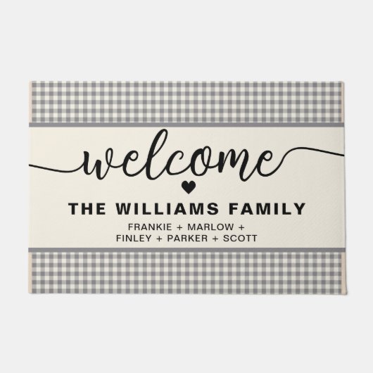 Paillasson Chèque d'une ferme moderne Monogramme (Devant)