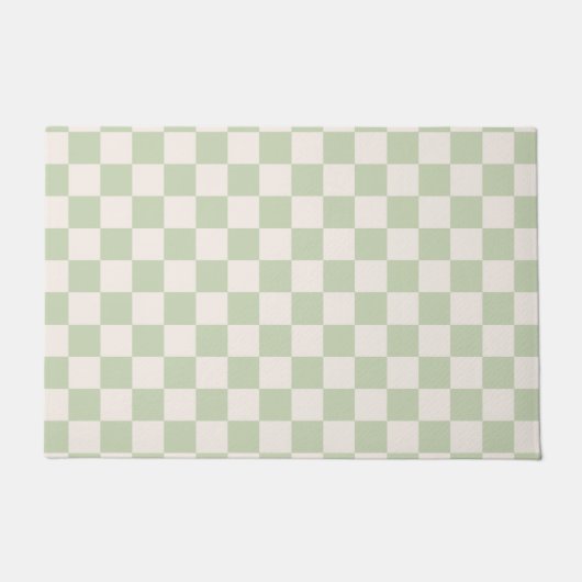 Paillasson Chèque Pastel Vert À damiers Sage Check (Devant)