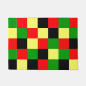 Paillasson Chèques rouges, jaunes, noirs et verts (Devant)