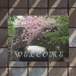 Paillasson Cherry Blossoms et Stone Bridge Photo