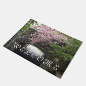 Paillasson Cherry Blossoms et Stone Bridge Photo (Incliné)
