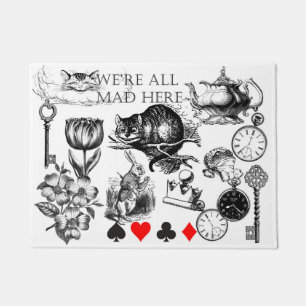 Paillasson cheshire cat classique alice dans l'art du pays de