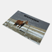 Paillasson Cheval Belge À Paddock Welcome Porte Mat (Incliné)