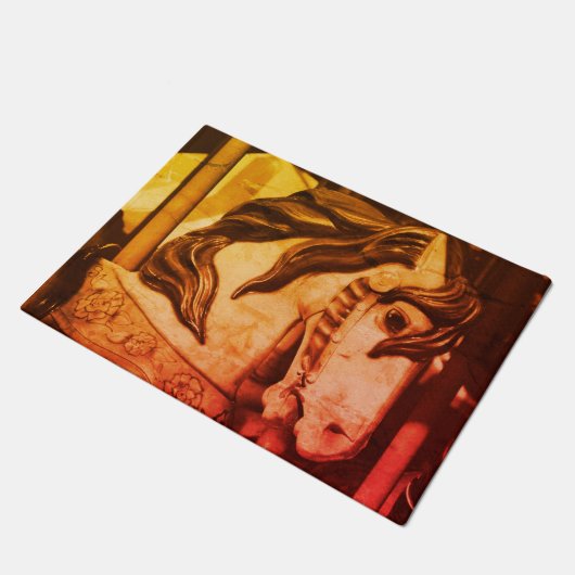 Paillasson Cheval Carrousel Silencieux À Vapeur En Sepia Vint (Incliné)