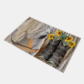 Paillasson Cheval Cowboy Boots Cowboy Casquette Horseshoe (Incliné)