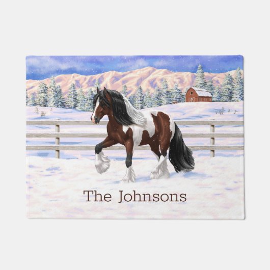 Paillasson Cheval de Tinker Tinker Gypsy Vanner Brown Pinto (Devant)