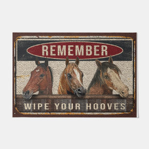 Paillasson Cheval mignon N'oubliez pas essuyer vos Hooves Por