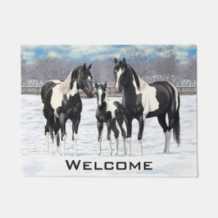 Paillasson Cheval Pinto Quarter Noir Chevaux Paint Chevaux Da