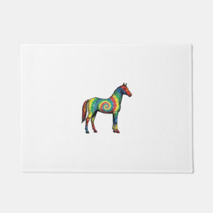 Paillasson Cheval Tie Dye Gravure Vintage Art Vectoriel