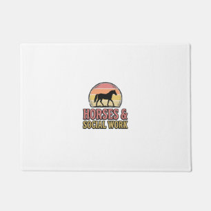 Paillasson Cheval & Travail Social Retro Soleil Couchant Conc
