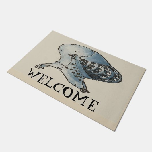 Paillasson Chevalier médiéval, ajouter le texte Matelas de co (Incliné)